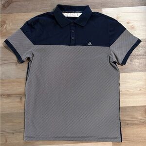 Men's Two-Tone Navy and Light Gray Polo Shirt Golf